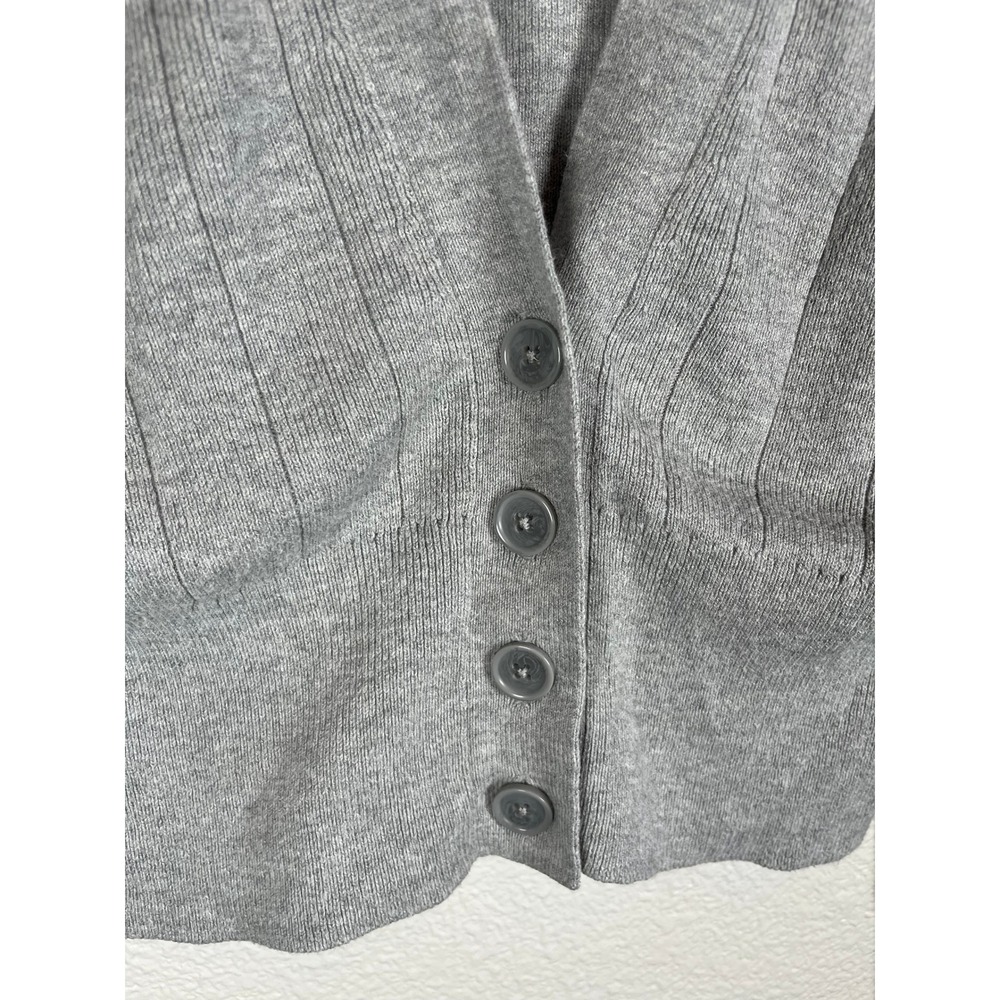 Banana Republic Ribbed V-Neck Cardigan Sweater Button Up Gray Extra Small - Picture 5 of 7